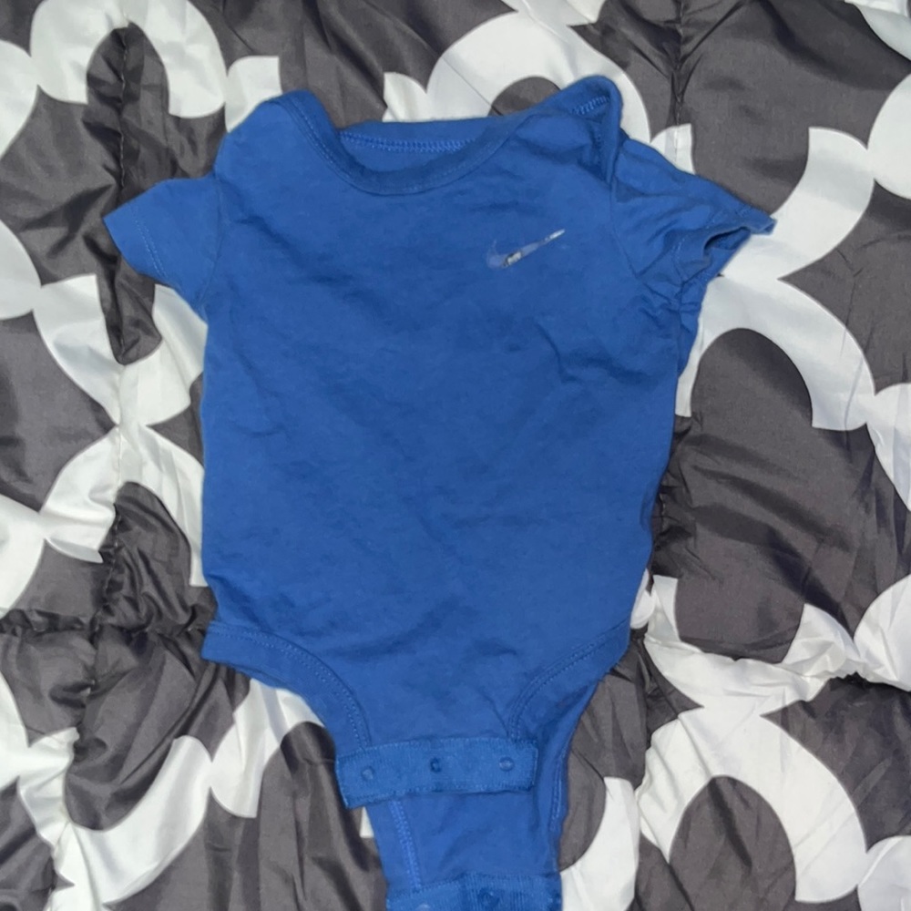 Blue Nike Baby Onsie